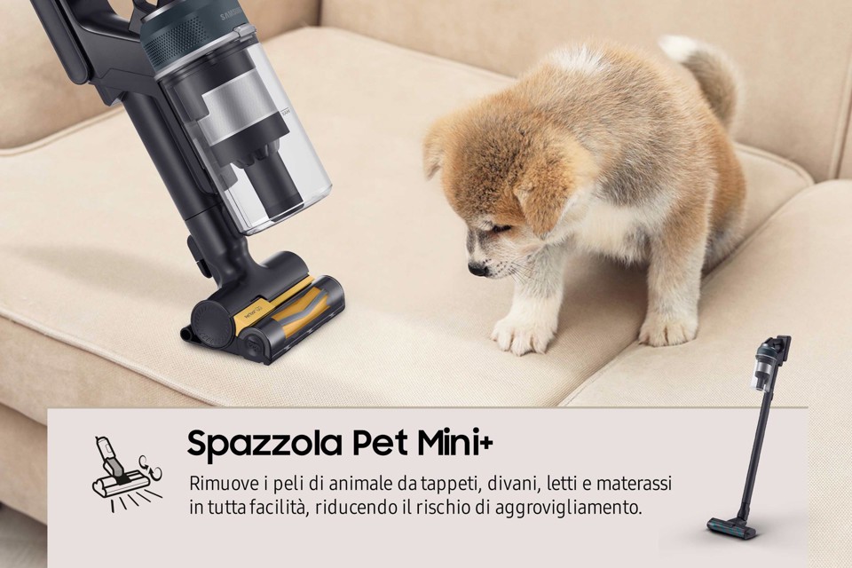 Samsung Aspirapolvere e Lavapavimenti senza filo Jet™ 85 premium 210W con Spazzola lavapavimenti inclusa VS20C852FTB Wet & Dry