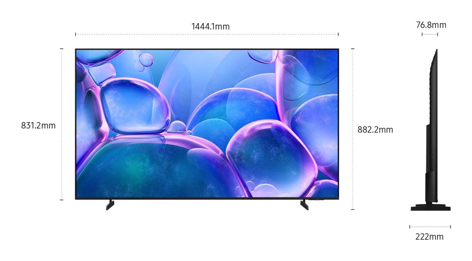 Samsung Crystal UHD 65" UE65U7000FUXZT 4K, Processore Crystal 4K, HDR, Smart Experience, OTS Lite & Adaptive Sound, Metal Stream Design, Smart TV, 2025