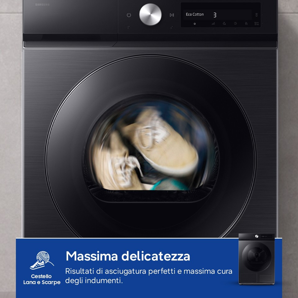 Samsung DV90DB7845GBU3 asciugatrice Libera installazione Caricamento frontale 9 kg Nero
