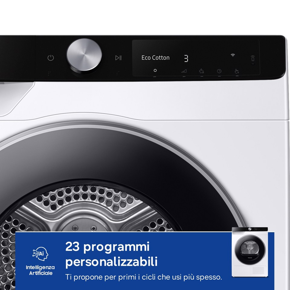 Samsung DV90DG6845LKU3 asciugatrice Libera installazione Caricamento frontale 9 kg Bianco
