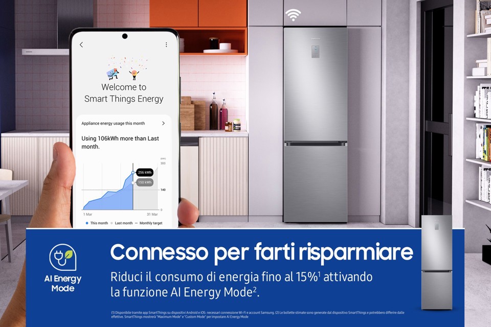 Samsung Frigorifero Combinato EcoFlex 1.85m 344L RB34C671DS9