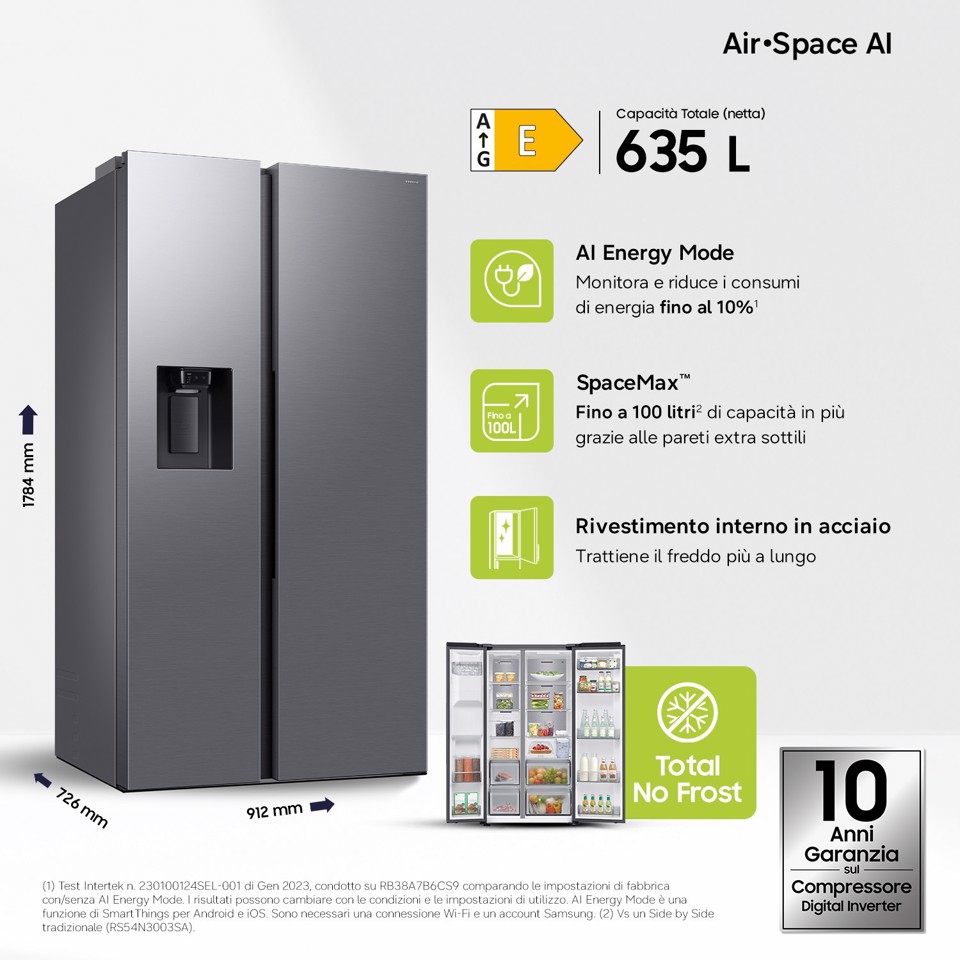 Samsung Frigorifero Side By Side 640L RS70F65KETEF