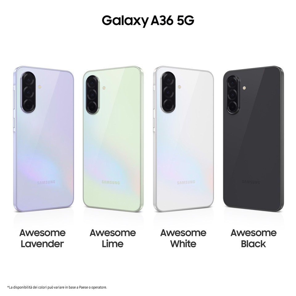 Samsung Galaxy A36 5G, Smartphone con Funzioni intelligenti, Display Super AMOLED 6.7”, 8GB RAM, 256GB, Camera 50MP, Batteria 5.000 mAh, IP67, Awesome Lime