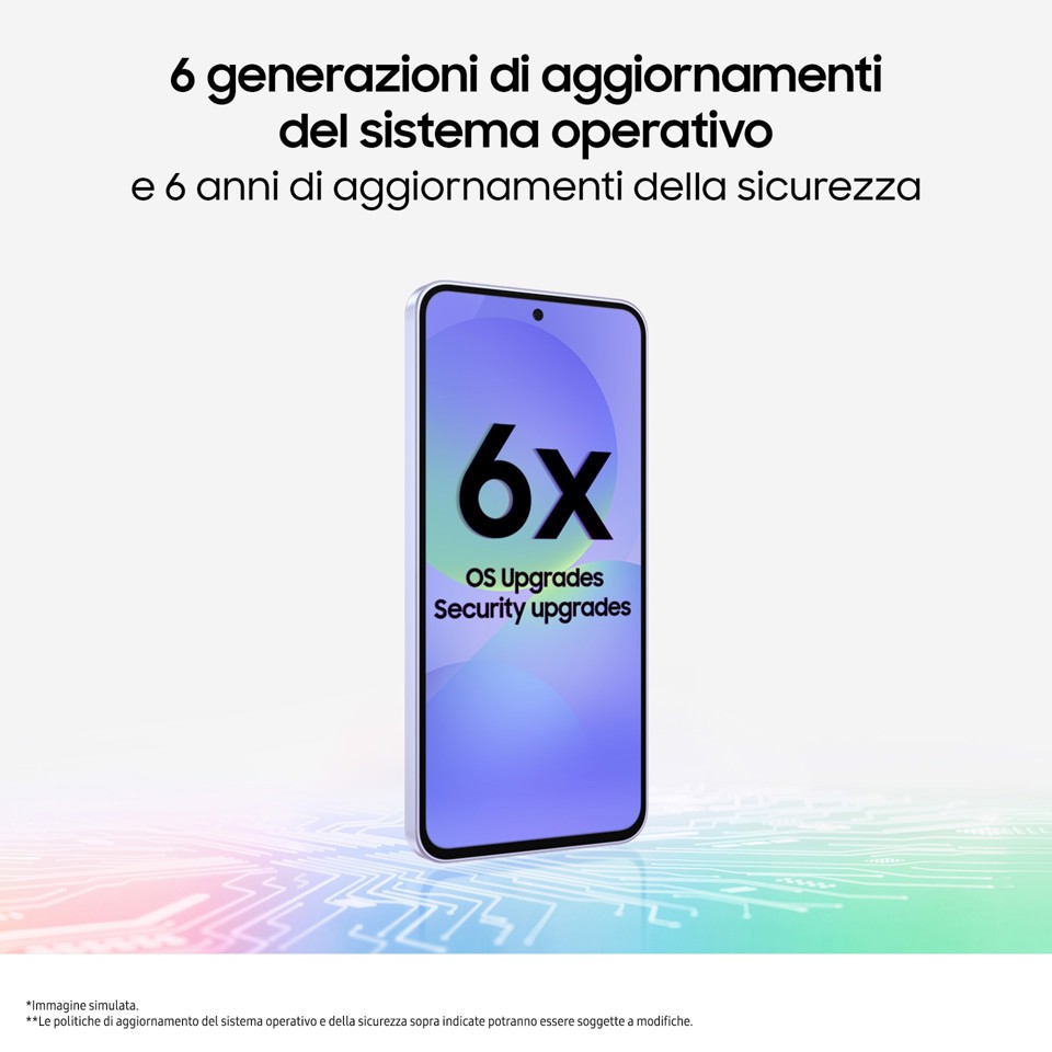Samsung Galaxy A36 5G, Smartphone con Funzioni intelligenti, Display Super AMOLED 6.7”, 8GB RAM, 256GB, Camera 50MP, Batteria 5.000 mAh, IP67, Awesome White