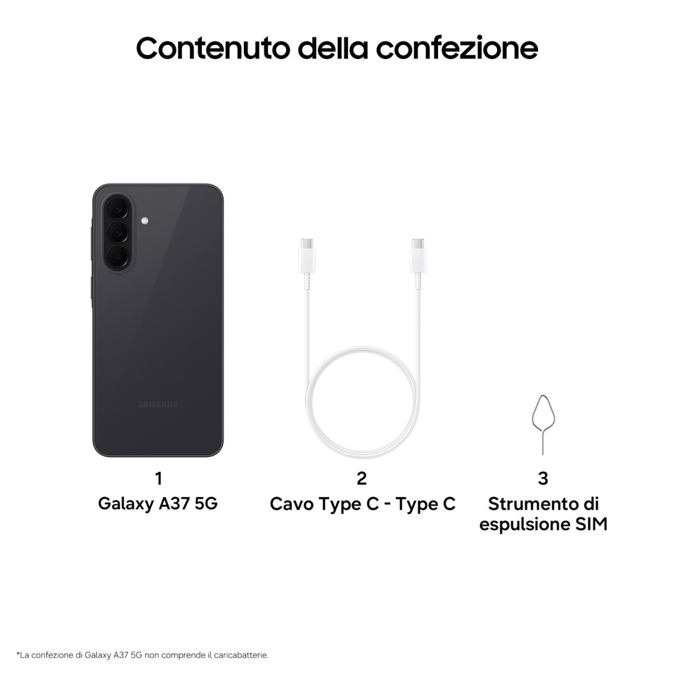 Samsung Galaxy A37 5G 17 cm (6.7") Doppia SIM Android 16.0 USB tipo-C 6 GB 128 GB 5000 mAh Antracite