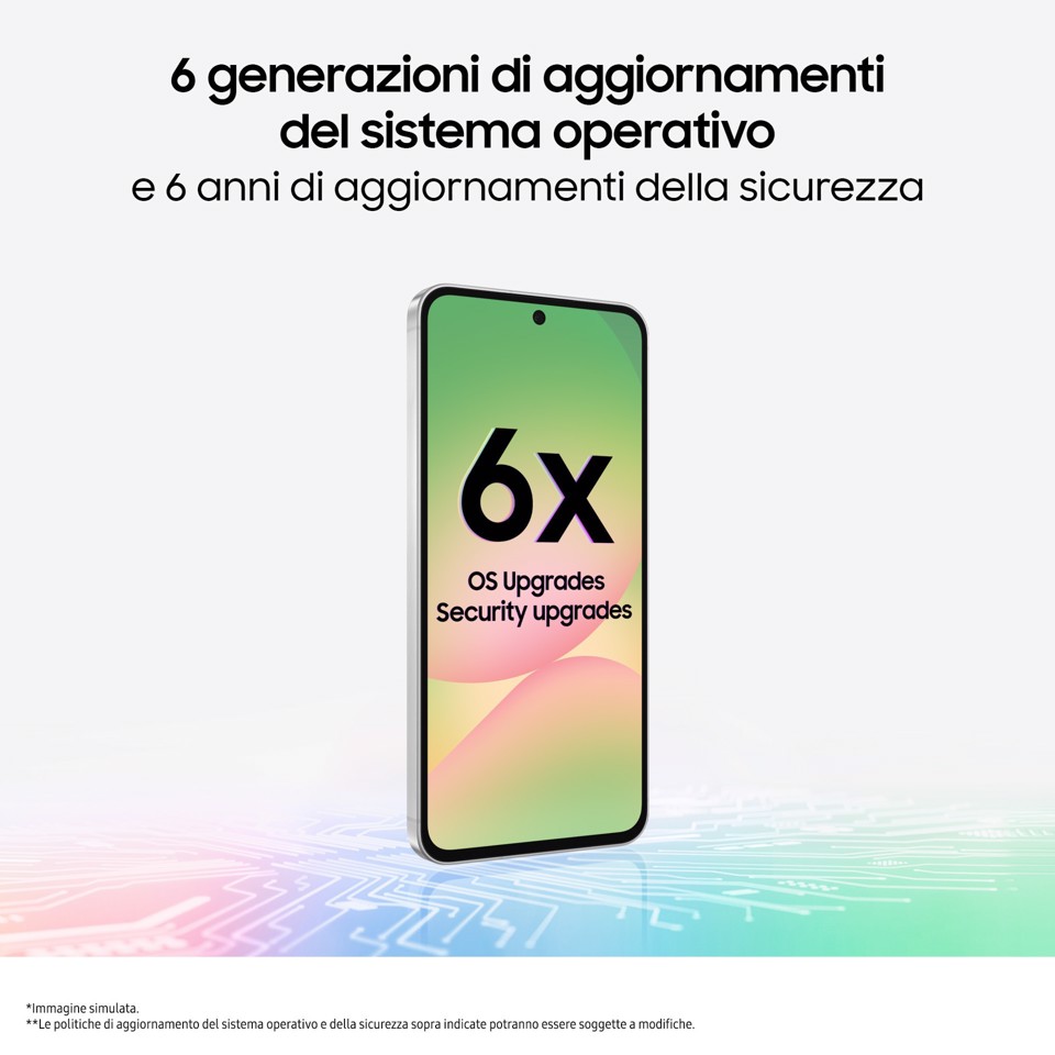 Samsung Galaxy A56 5G, Smartphone con Funzioni intelligenti, Display Super AMOLED 6.7”, 8GB RAM, 128GB, Camera 50MP, Batteria 5.000 mAh, IP67, Awesome Lightgray