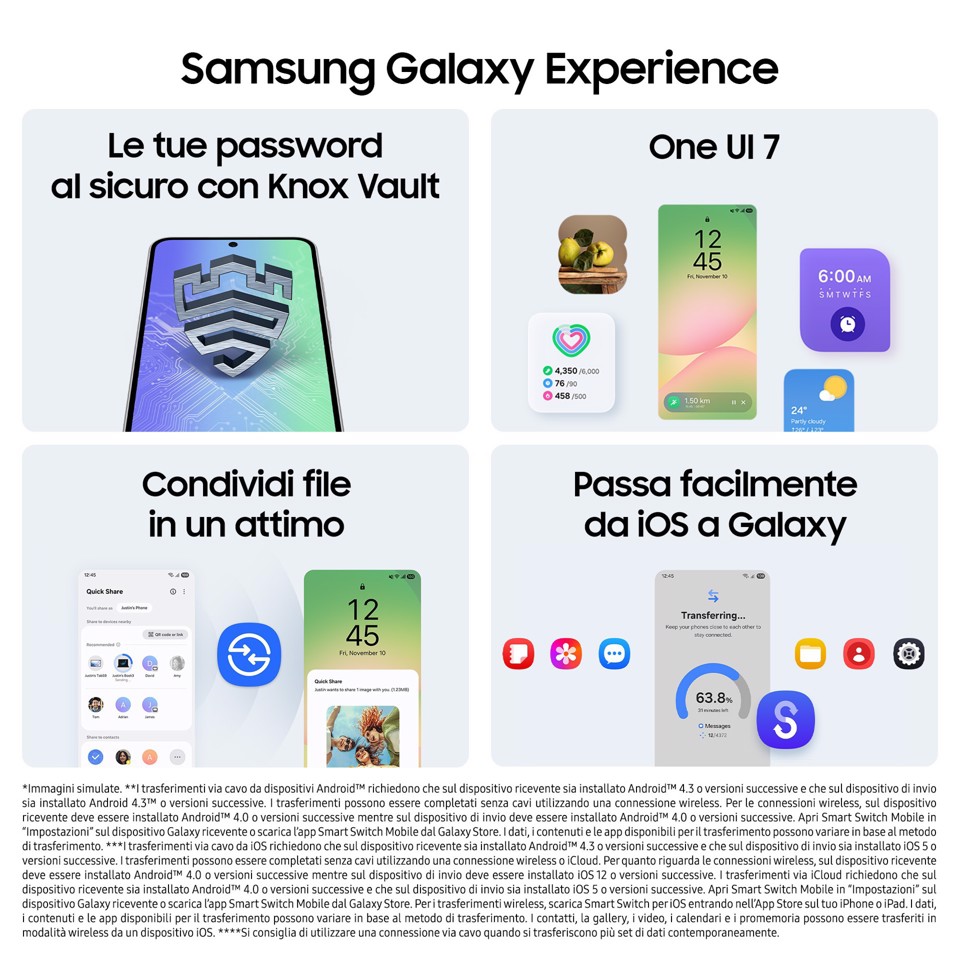 Samsung Galaxy A56 5G, Smartphone con Funzioni intelligenti, Display Super AMOLED 6.7”, 8GB RAM, 128GB, Camera 50MP, Batteria 5.000 mAh, IP67, Awesome Lightgray