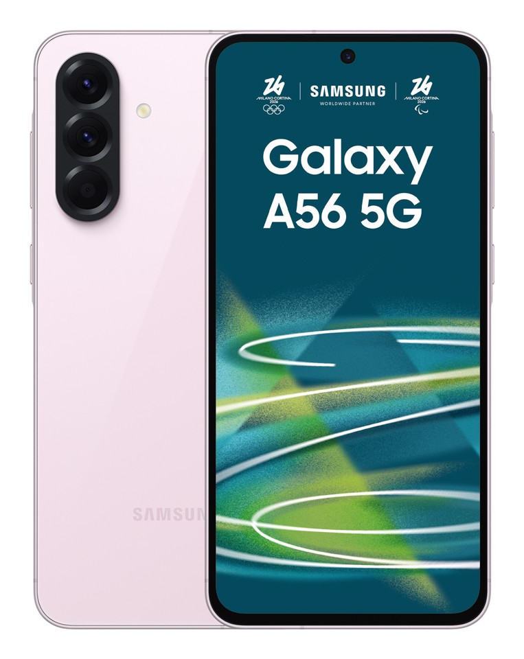 Samsung Galaxy A56 5G, Smartphone con Funzioni intelligenti, Display Super AMOLED 6.7”, 8GB RAM, 256GB, Camera 50MP, Batteria 5.000 mAh, IP67, Awesome Pink
