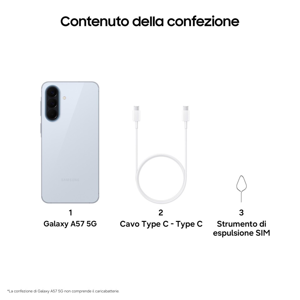 Samsung Galaxy A57 5G 17 cm (6.7") Doppia SIM Android 16.0 USB tipo-C 8 GB 128 GB 5000 mAh Blu