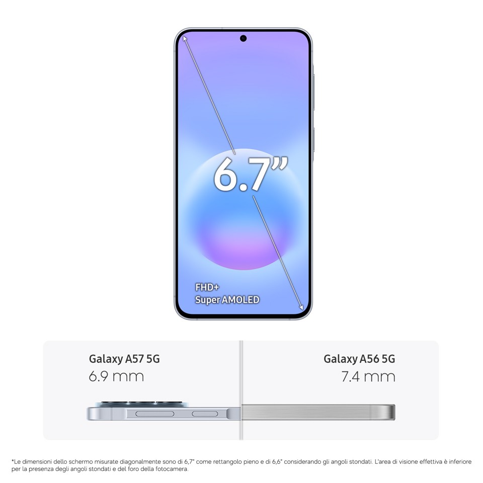 Samsung Galaxy A57 5G 17 cm (6.7") Doppia SIM Android 16.0 USB tipo-C 8 GB 128 GB 5000 mAh Blu