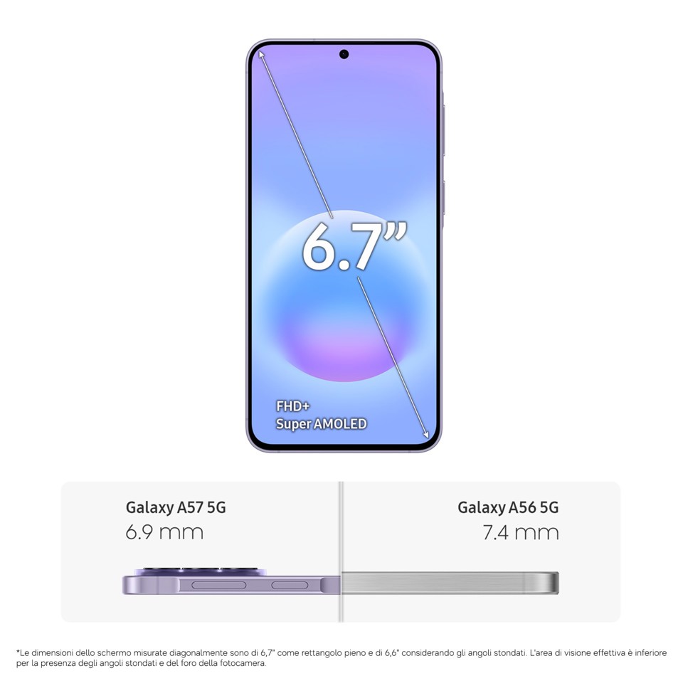 Samsung Galaxy A57 5G 17 cm (6.7") Doppia SIM Android 16.0 USB tipo-C 8 GB 128 GB 5000 mAh Lillà