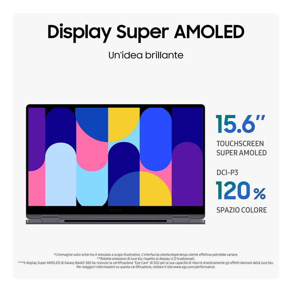 Samsung Galaxy Book5 360 Intel Core Ultra 5 226V Ibrido (2 in 1) 39,6 cm (15.6") Touch screen Full HD 16 GB LPDDR5x-SDRAM 512 GB SSD Wi-Fi 7 (802.11be) Windows 11 Home Grigio