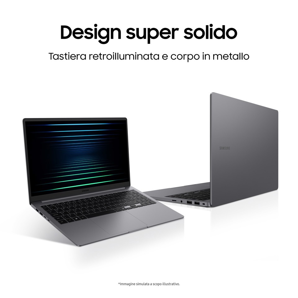 Samsung Galaxy Book5 Intel Core Ultra 7 255U Computer portatile 39,6 cm (15.6") Full HD 32 GB LPDDR5x-SDRAM 1 TB SSD Wi-Fi 6 (802.11ax) Windows 11 Home Grigio
