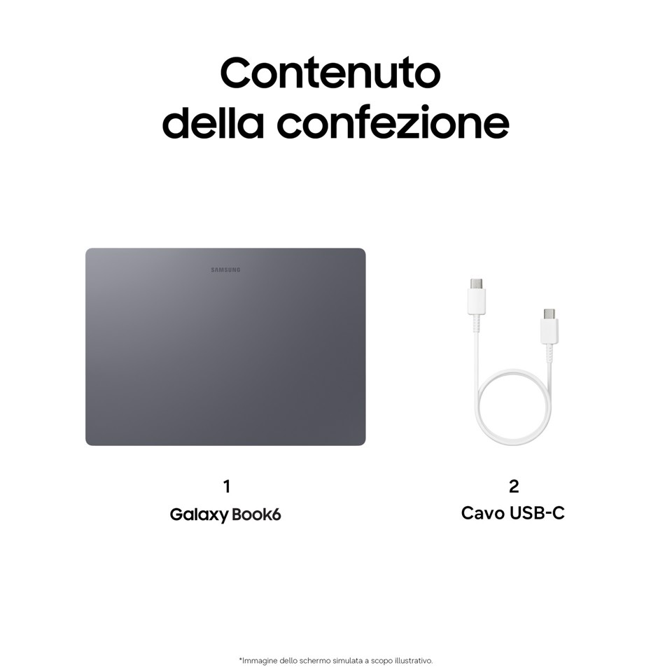 Samsung Galaxy Book6 Copilot+ PC Intel Core Ultra 7 355 Computer portatile 40,6 cm (16") WUXGA 16 GB LPDDR5x-SDRAM 512 GB SSD Wi-Fi 6E (802.11ax) Windows 11 Home Grigio