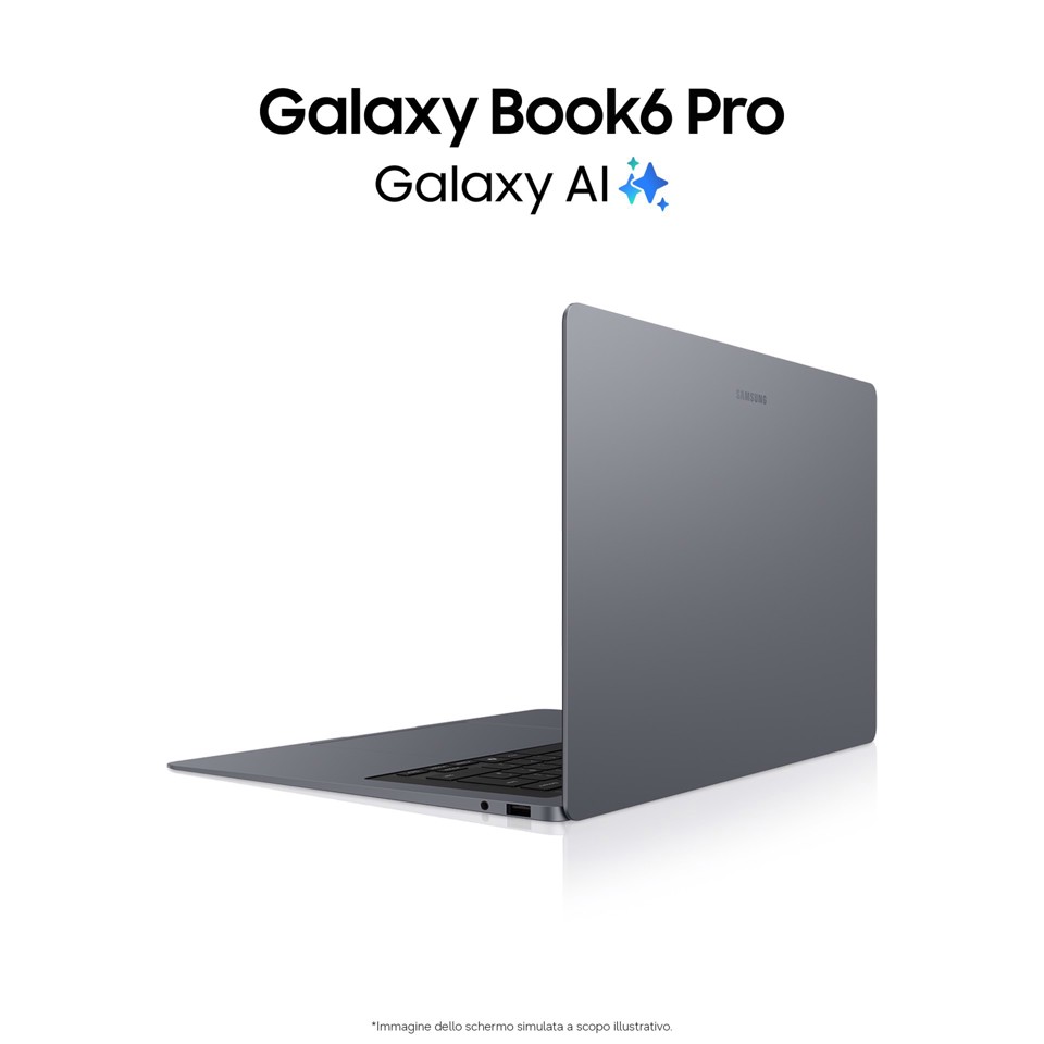Samsung Galaxy Book6 Pro (16", Ultra 7 356H, 32GB), Copilot+PC, lntel® Core™ Ultra 7 processor 356H, 1TB, Portatile, Batteria fino a 30 ore*, Design sottile, Dynamic AMOLED 2X display, Touchscreen, Touchpad Aptico, Galaxy Al, Gray