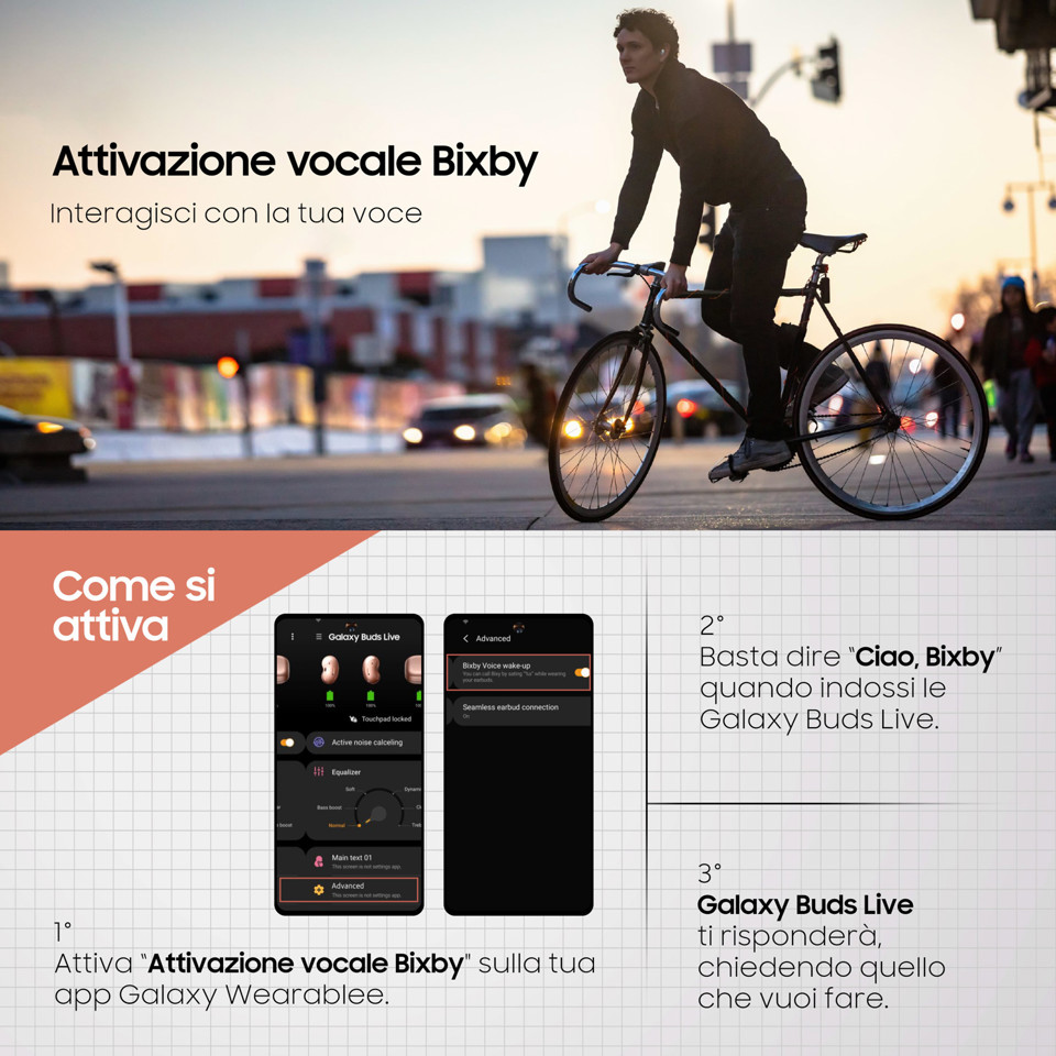 Samsung Galaxy Buds Live, Mystic Black Cuffia Auricolare Bluetooth Nero