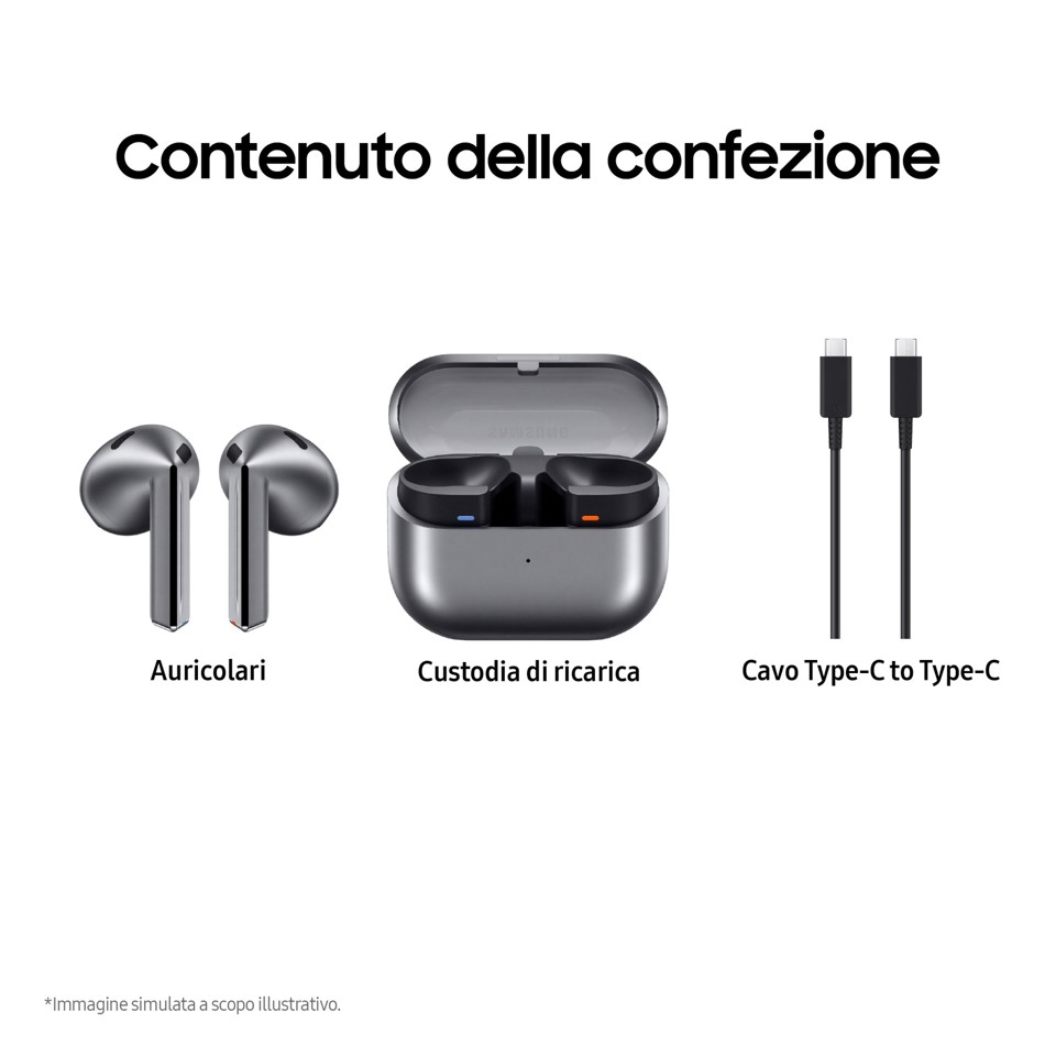 Samsung Galaxy Buds3 Auricolari AI open-type True Wireless, Audio Hi-Fi, Impermeabilità IP57, Silver