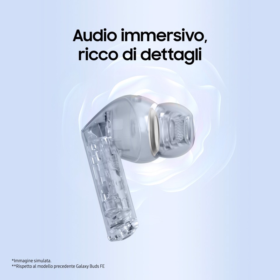 Samsung Galaxy Buds3 FE, Auricolari Wireless, Audio 360, Gemini AI, Black