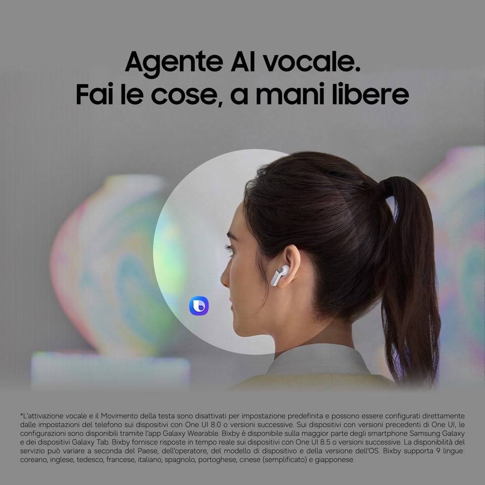 Samsung Galaxy Buds4 Pro, White, ANC migliorata, AI