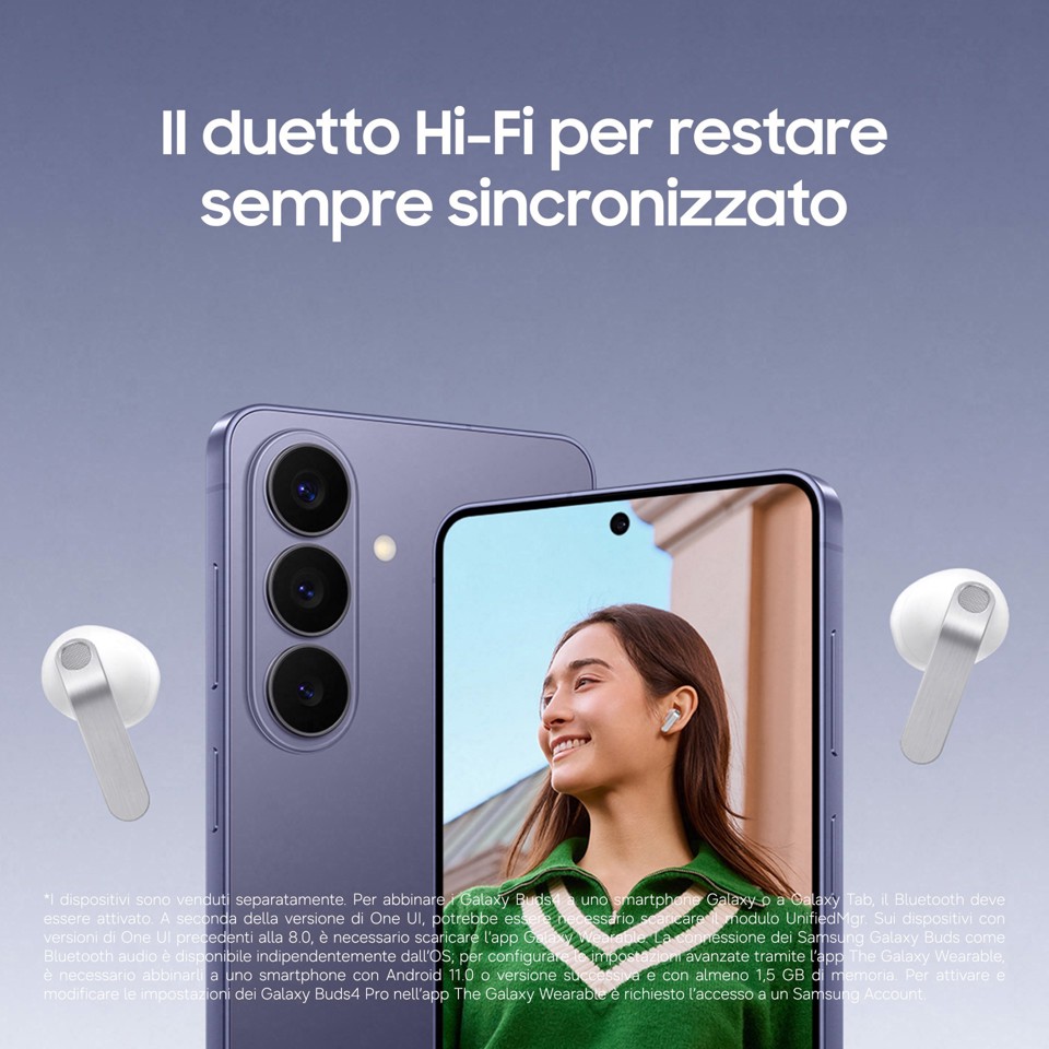 Samsung Galaxy Buds4, White, ANC, Galaxy AI