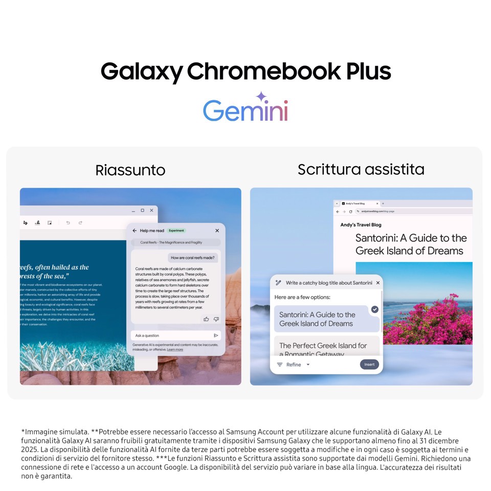 Samsung Galaxy Chromebook Plus, display 15.6", Intel Core 3, RAM 8GB, 256GB, Neptune Blue, Chrome OS