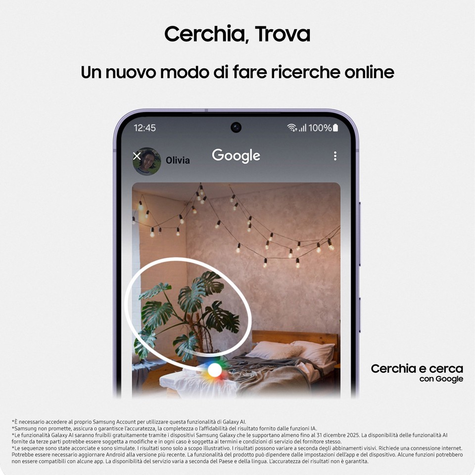 Samsung Galaxy S24 Smartphone AI, Display 6.2'' FHD+ Dynamic AMOLED 2X, Fotocamera 50MP, RAM 8GB, 128GB, 4.000 mAh, Cobalt Violet