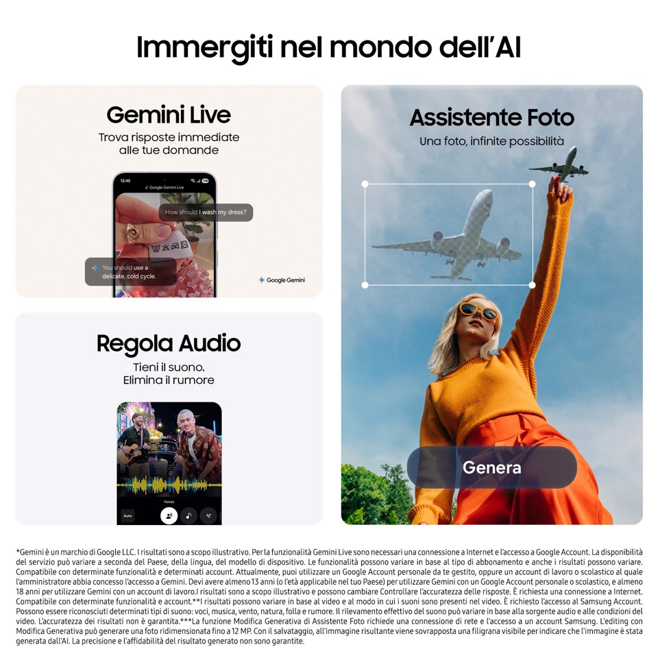 Samsung Galaxy S25 FE, Smartphone AI, Display Dynamic AMOLED 2X 6.7'', Fotocamera 50MP, 8GB RAM, 256GB, Batteria 4.900 mAh, Jetblack