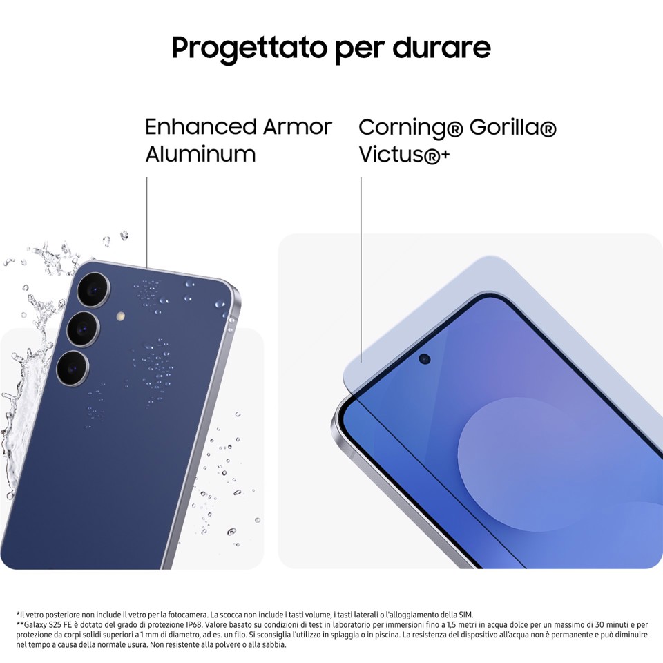 Samsung Galaxy S25 FE, Smartphone AI, Display Dynamic AMOLED 2X 6.7'', Fotocamera 50MP, 8GB RAM, 256GB, Batteria 4.900 mAh, Jetblack