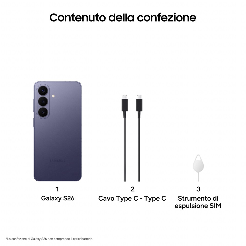 Samsung Galaxy S26 Smartphone AI, 256GB, Processore avanzato, Assistente Foto, Creative Studio, Camera 50 MP, 4300 mAh, Cobalt Violet
