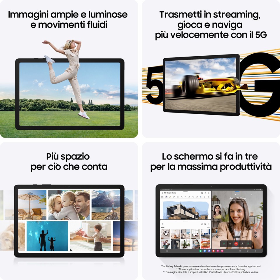 Samsung Galaxy Tab A9+ SM-X210RZAPEUE tablet Qualcomm Snapdragon 256 GB 27,9 cm (11") 8 GB Wi-Fi 5 (802.11ac) Android 13 Grafite