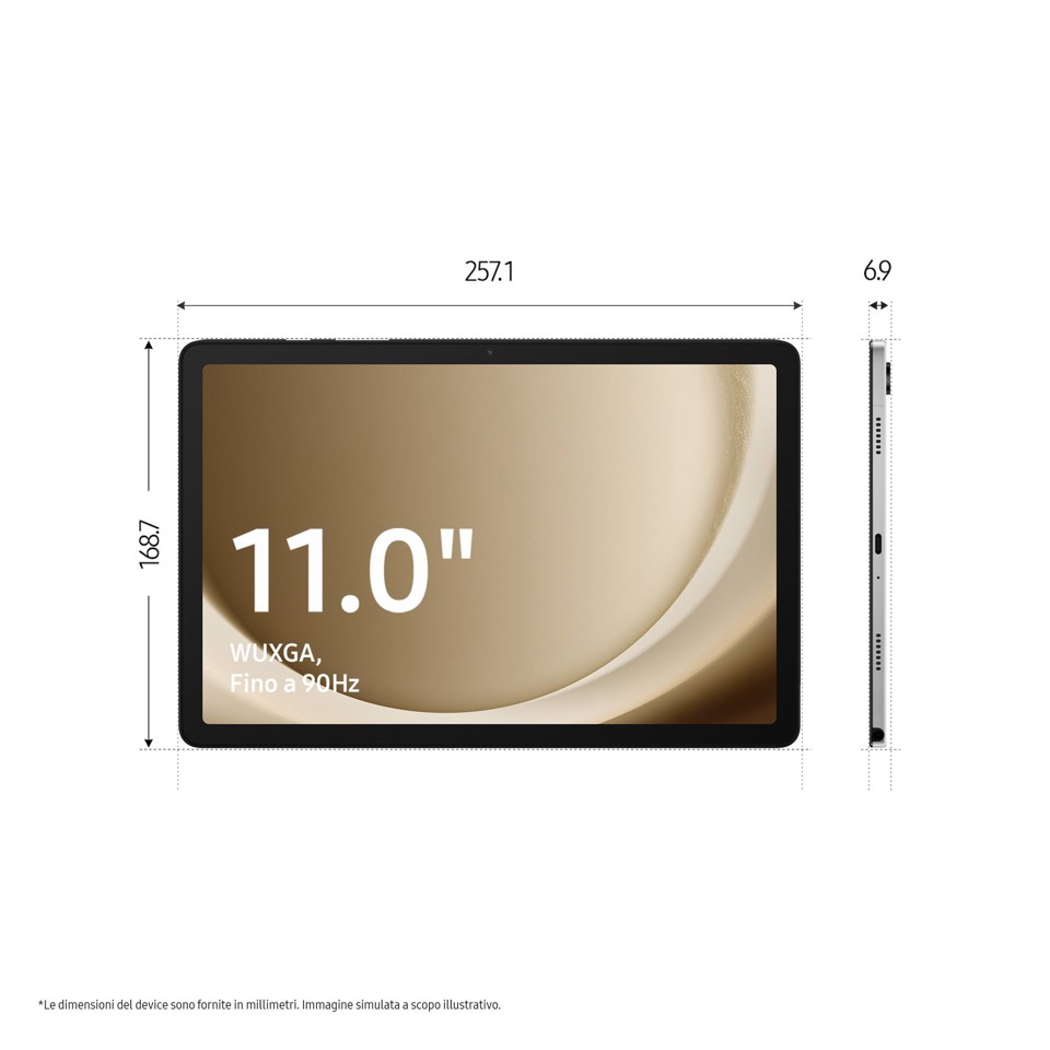 Samsung Galaxy Tab A9+ SM-X210RZAREUE tablet Qualcomm Snapdragon 128 GB 27,9 cm (11") 6 GB Wi-Fi 5 (802.11ac) Android 13 Grafite