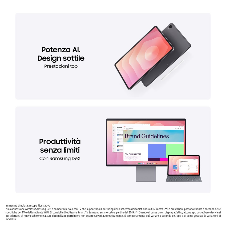 Samsung Galaxy Tab S11, Tablet AI, Wi-Fi, Design Leggero, Strumenti AI Multimodali, DeX, RAM 12GB, 256 GB, Batteria a Lunga Durata, Gray