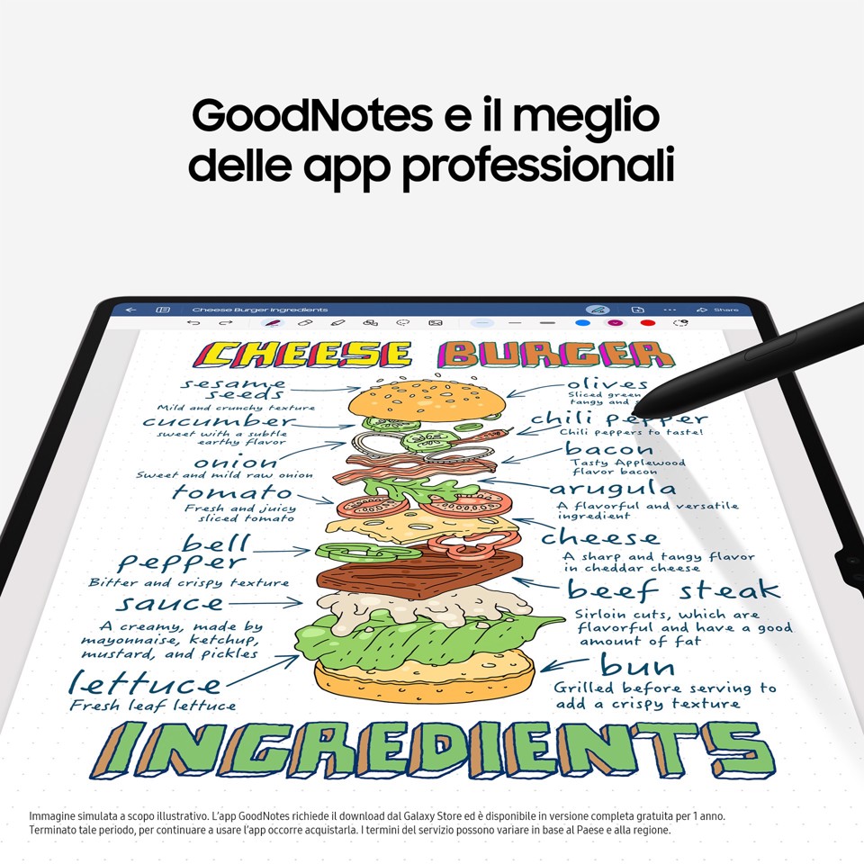 Samsung Galaxy Tab S9 Tablet Android 11 Pollici Dynamic AMOLED 2X Wi-Fi RAM 8 GB 128 GB Tablet Android 13 Graphite