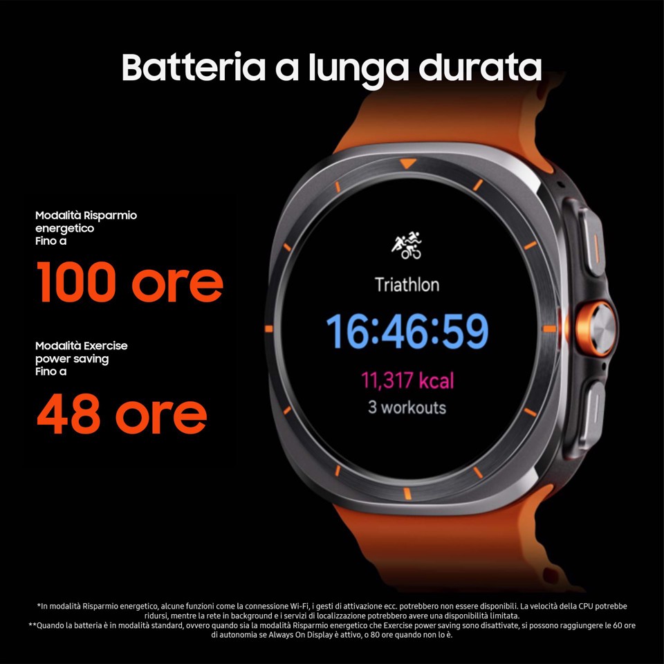 Samsung Galaxy Watch Ultra 2025 (Titanium Blue, LTE, 47mm) Smartwatch Galaxy AI, Design resistente agli urti, Batteria a lunga durata, Cassa in titanio di grado aerospaziale