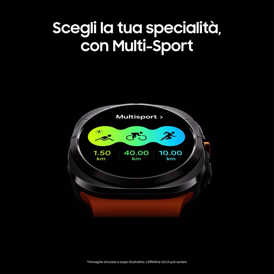 Samsung Galaxy Watch Ultra 2025 (Titanium Blue, LTE, 47mm) Smartwatch Galaxy AI, Design resistente agli urti, Batteria a lunga durata, Cassa in titanio di grado aerospaziale