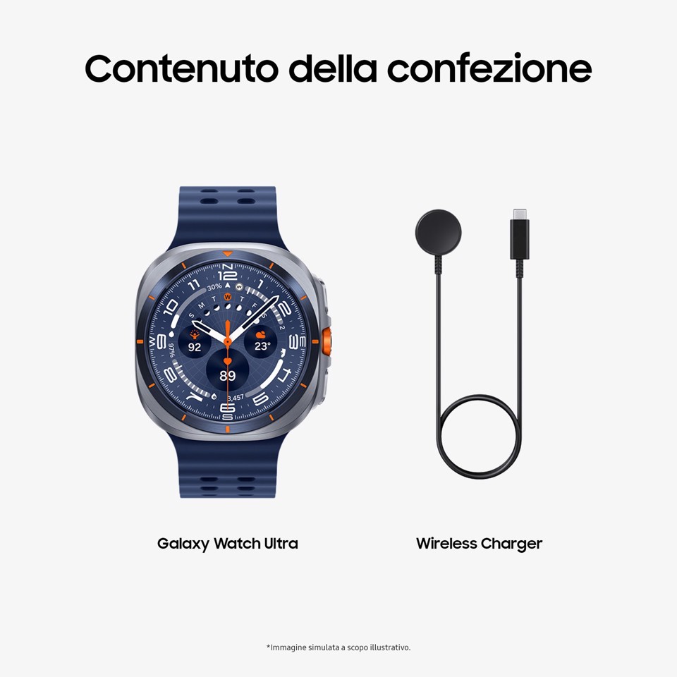 Samsung Galaxy Watch Ultra 2025 (Titanium Blue, LTE, 47mm) Smartwatch Galaxy AI, Design resistente agli urti, Batteria a lunga durata, Cassa in titanio di grado aerospaziale