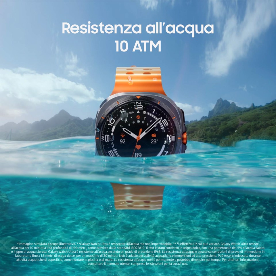 Samsung Galaxy Watch Ultra 2025 (Titanium Blue, LTE, 47mm) Smartwatch Galaxy AI, Design resistente agli urti, Batteria a lunga durata, Cassa in titanio di grado aerospaziale