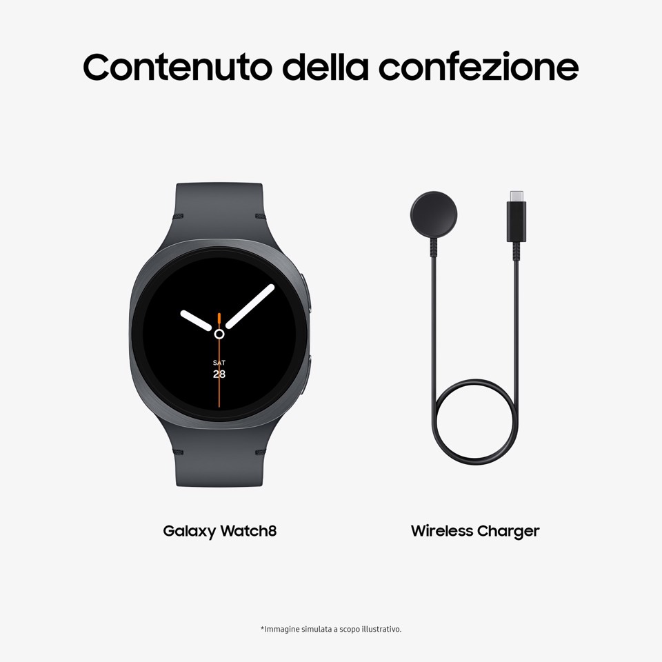 Samsung Galaxy Watch8 (Dark Gray, BT, 40mm) Smartwatch Galaxy AI, allenatore personale, design resistente agli urti, processore 3nm, monitoraggio attività fisica e sonno, One UI 8