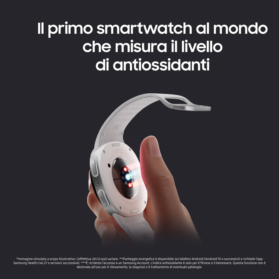 Samsung Galaxy Watch8 (Silver, BT, 44mm) Smartwatch Galaxy AI, allenatore personale, design resistente agli urti, processore 3nm, monitoraggio attività fisica e sonno, One UI 8