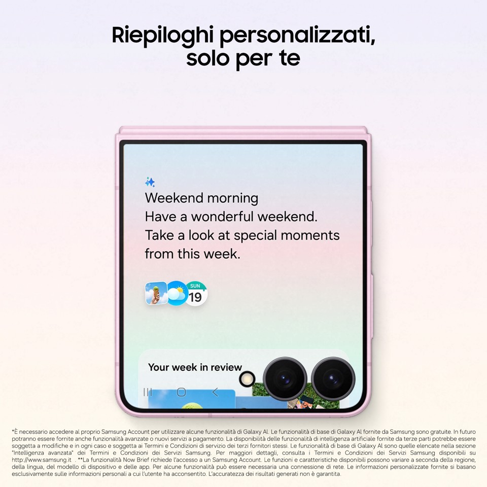 Samsung Galaxy Z Flip8, 256GB, Pink, Selfie Camera 50MP, Now Brief, Assistente Foto, FlexWindow Personalizzata, Batteria 4300 mAh, RAM 12GB