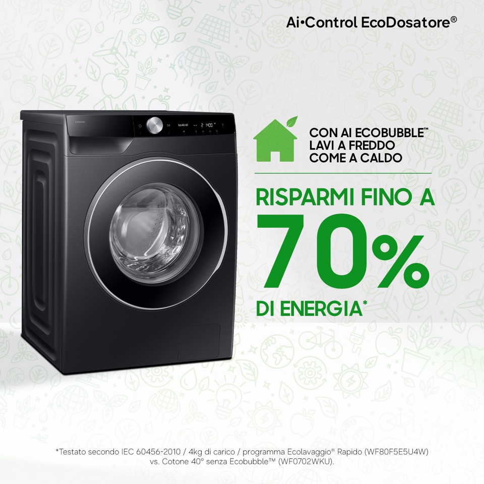Samsung Lavatrice AI Control Ecodosatore 10Kg WW10FG6U94LBU3