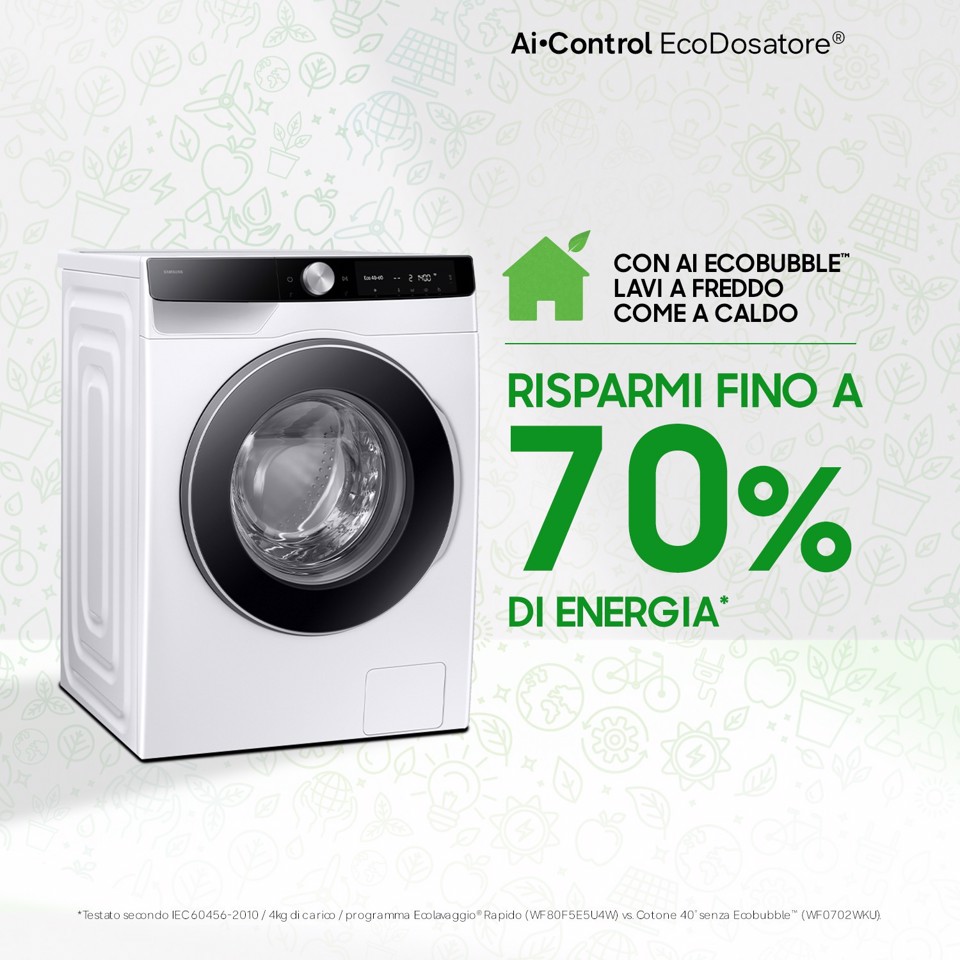 Samsung Lavatrice AI Control Ecodosatore 9Kg WW90DG6U85LKU3