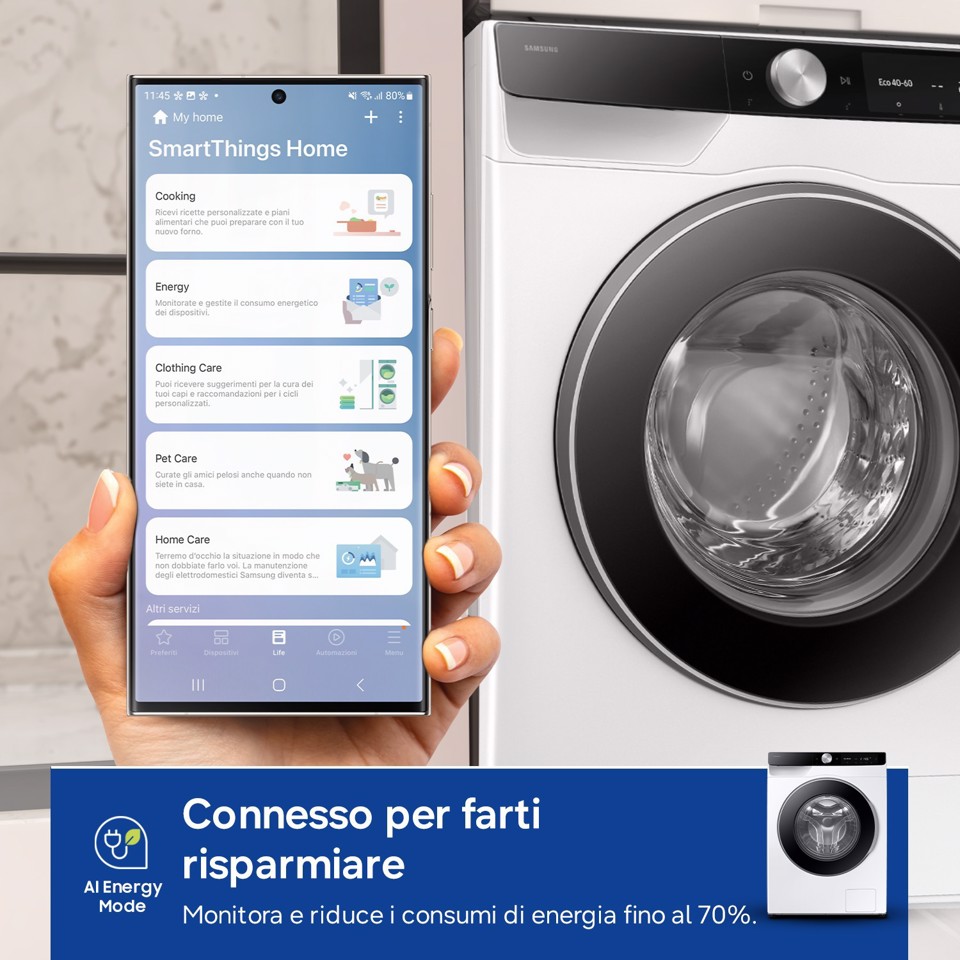 Samsung Lavatrice AI Control Ecodosatore 9Kg WW90DG6U85LKU3