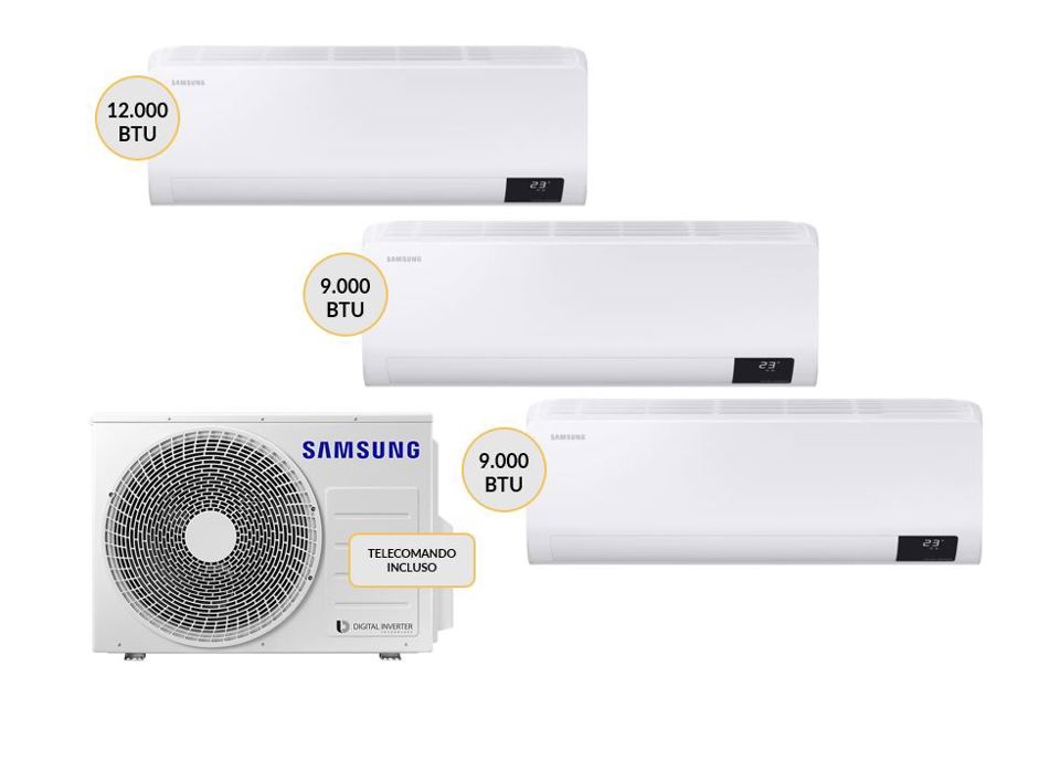 Samsung Luzon Condizionatore TRIAL split 9000+9000+12000btu AJ052TXJ3KGEU + AR09TXHZAWKNEU(2) + AR12TXHZAWKNEU Climatizzatore Fisso
