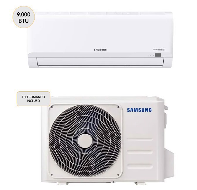 Samsung Malibu Condizionatore MONO split Inverter 9000 btu AR09TXHQBWKNEU + AR09TXHQBWKXEU Climatizzatore Fisso