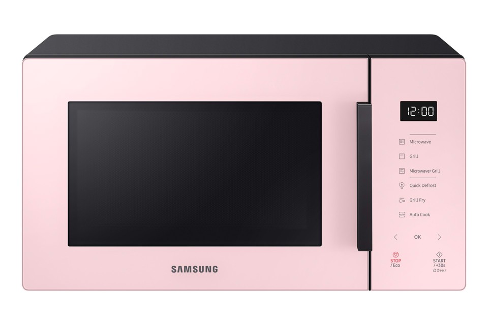 Samsung MG23T5018CP/ET forno a microonde Superficie piana Microonde combinato 23 L 800 W Nero, Rosa