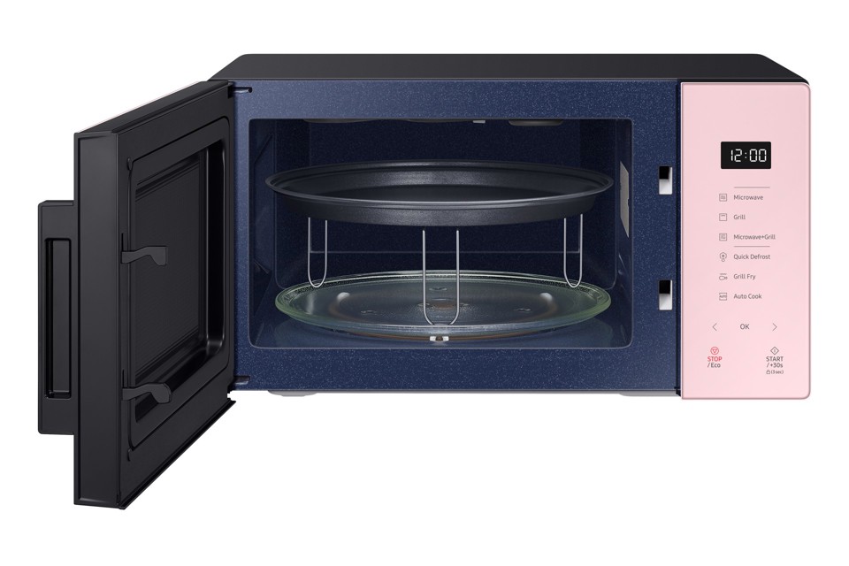 Samsung MG23T5018CP/ET forno a microonde Superficie piana Microonde combinato 23 L 800 W Nero, Rosa