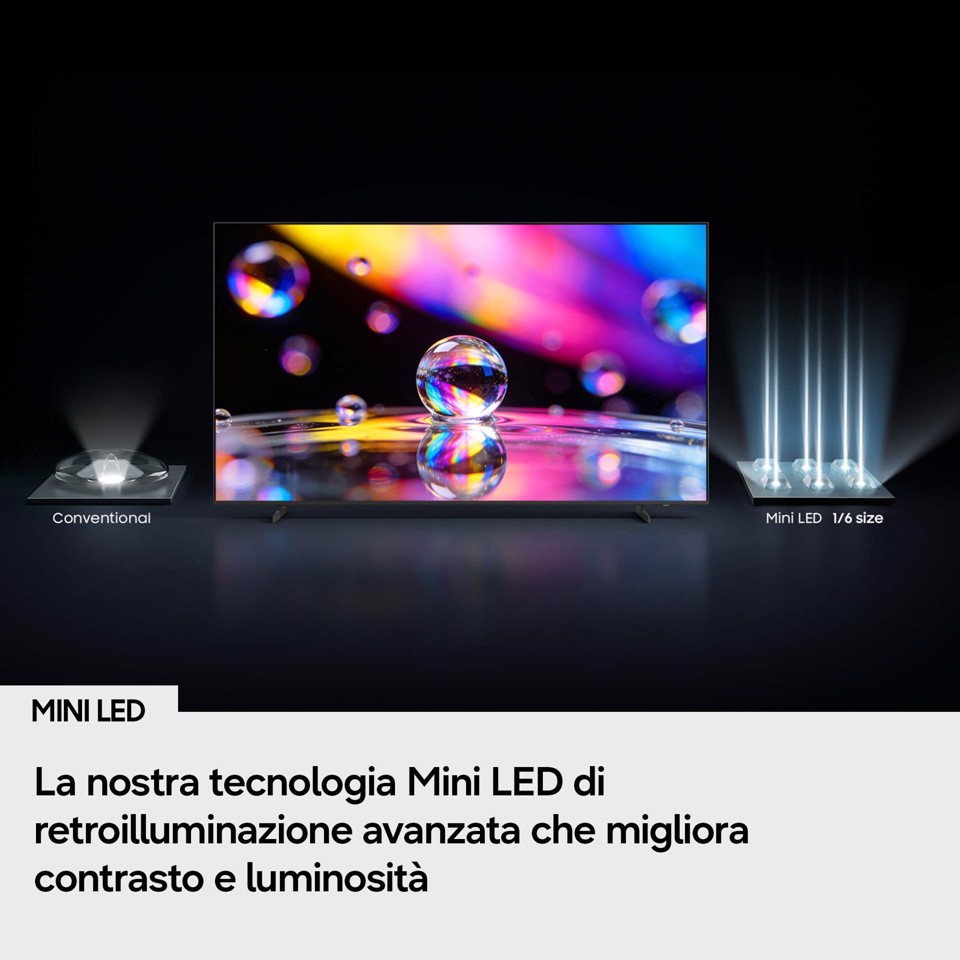 Samsung Mini LED AI TV 43" UE43M70HAUXZT 4K, Processore Mini LED 4K, 4K Upscaling, Color Booster, OTS Lite, Metal Stream Design, Vision AI Smart TV, 2026