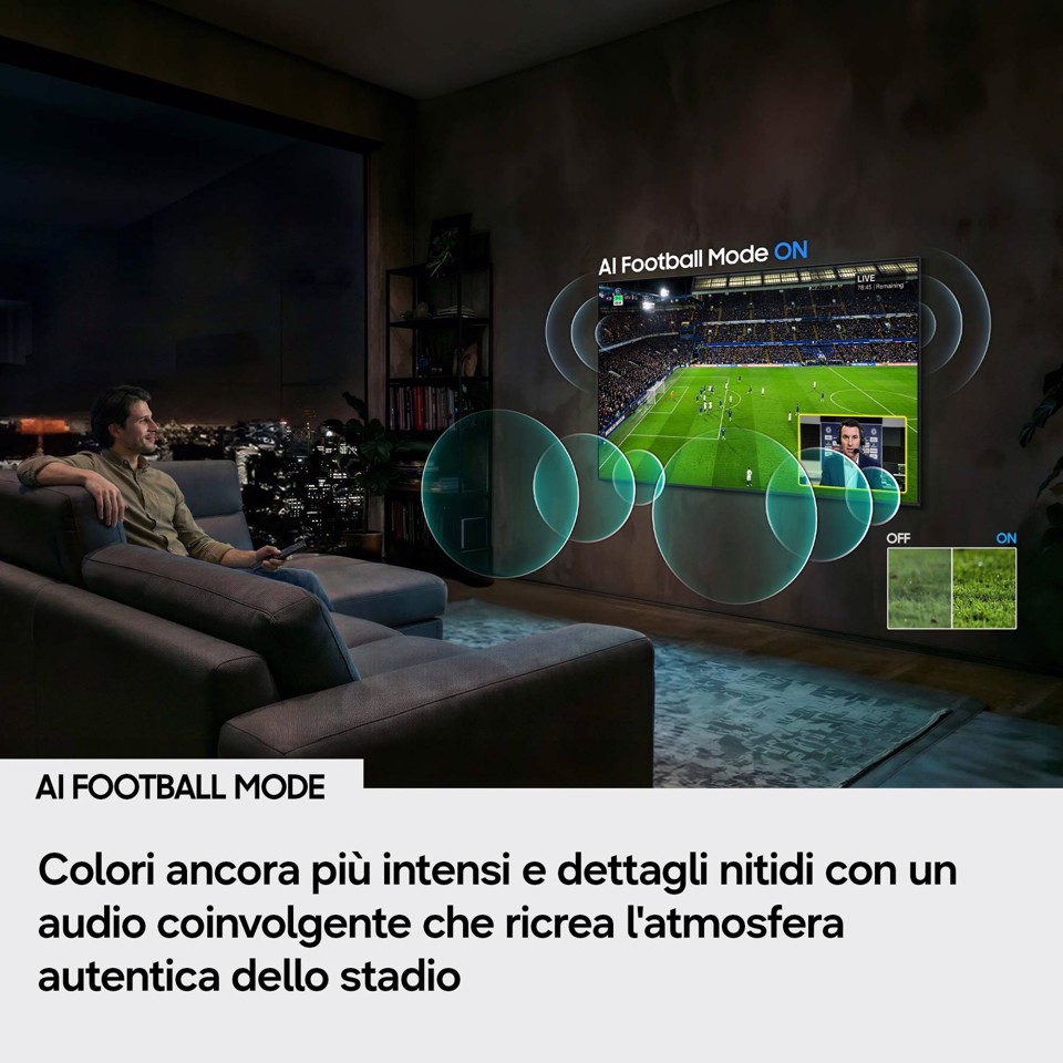 Samsung Mini LED AI TV 55" UE55M80HAUXZT 4K, Processore NQ4 AI Gen2, 4K Upscaling, Color Booster Pro, OTS Lite, Metal Stream Design, Vision AI Smart TV, 2026