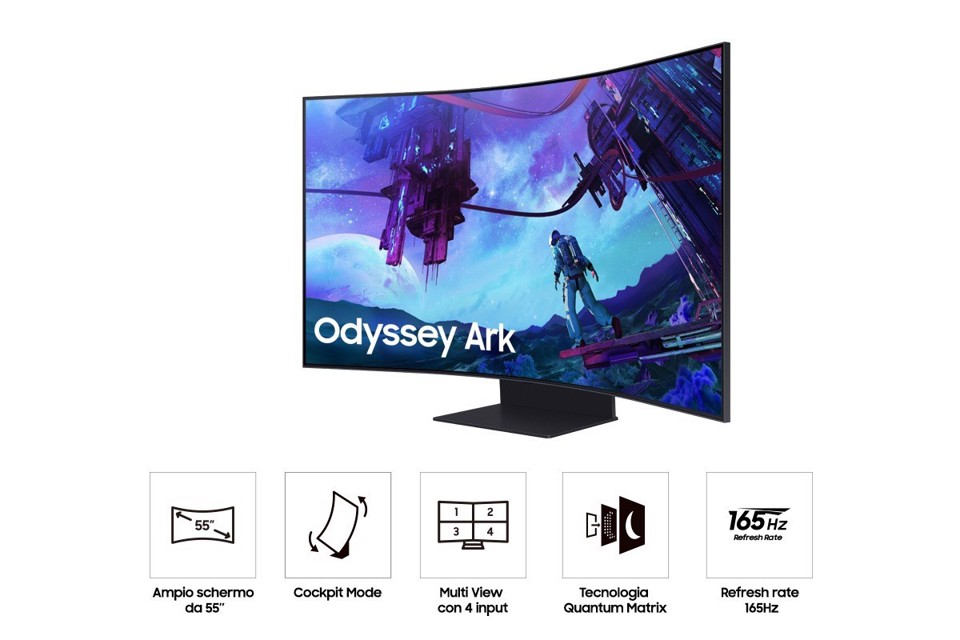 Samsung Monitor Gaming Odyssey Ark 2ª Gen. da 55" UHD Curvo